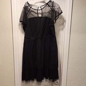 Torrid Black Mesh Polka Dot Dress